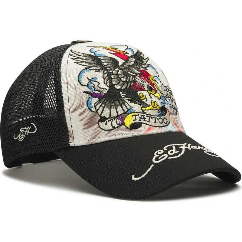cepur-izliekta-truckeris-balts-snapback-tattoo-eagle-graphic-no-ed-hardy cepur-izliekta-truckeris-balts-snapback-tattoo-eagle-graphic-no-ed-hardy