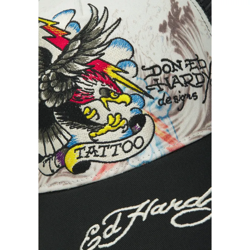 cepur-izliekta-truckeris-balts-snapback-tattoo-eagle-graphic-no-ed-hardy cepur-izliekta-truckeris-balts-snapback-tattoo-eagle-graphic-no-ed-hardy
