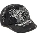 cepur-izliekta-melns-regulejams-brave-hearts-no-ed-hardy