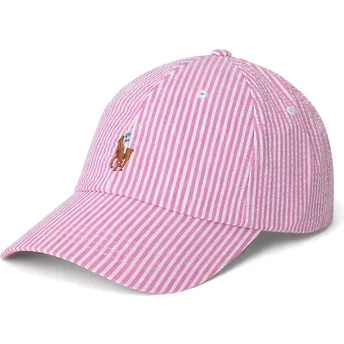 Casquette courbée rose ajustable Stretch Seersucker Polo Ralph Lauren