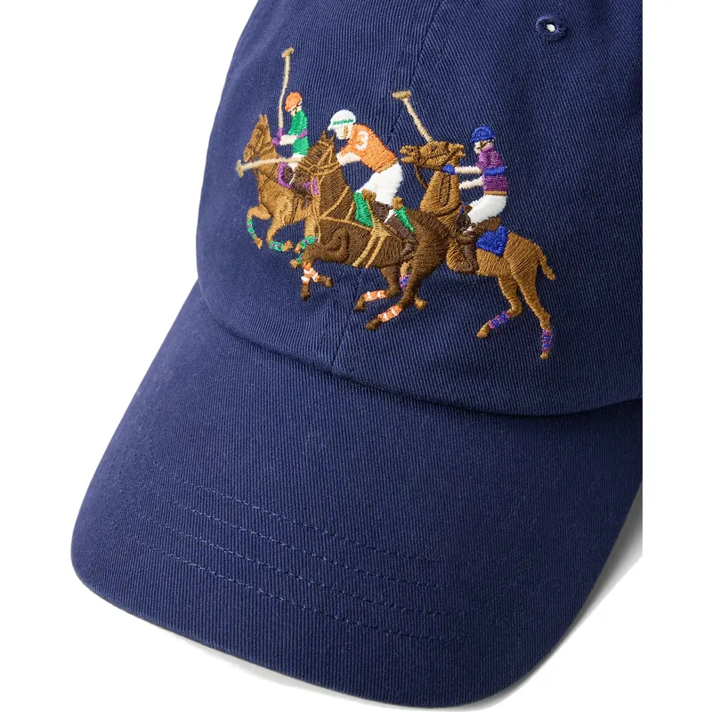 cepur-izliekta-tumsi-zils-regulejams-twill-triple-pony-no-polo-ralph-lauren