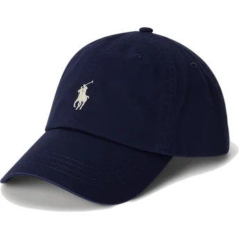 Polo Ralph Lauren Curved Brim Cotton Chino Classic Sport Navy Blue Adjustable Cap