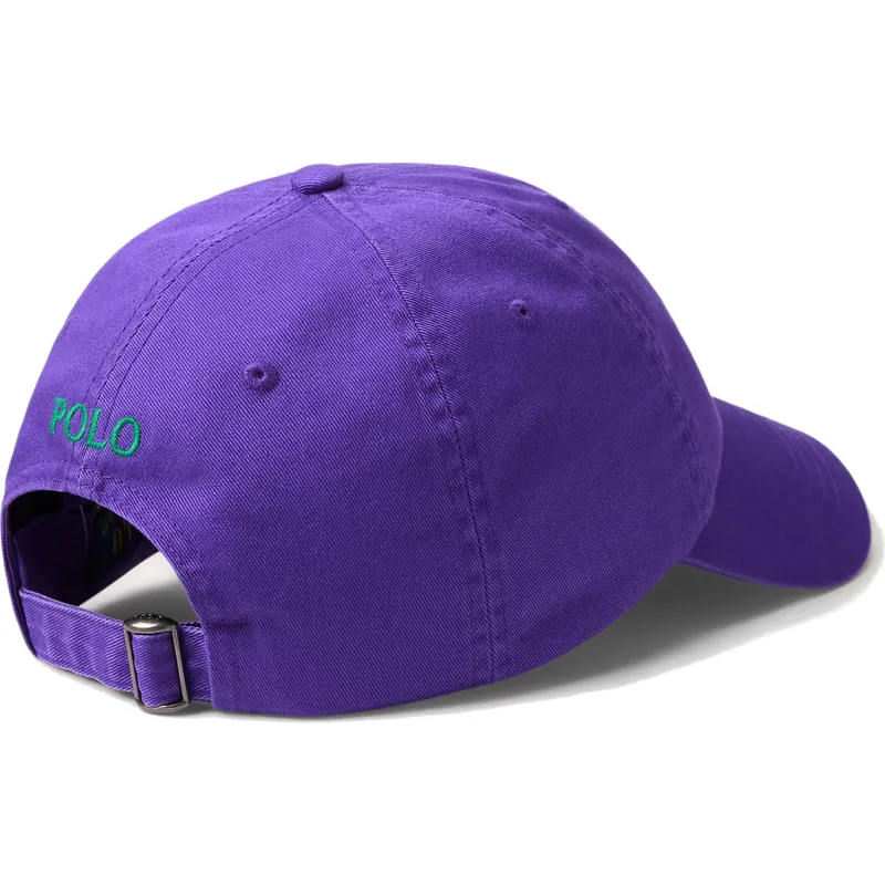 casquette-courbee-violette-ajustable-avec-logo-vert-cotton-chino-classic-sport-polo-ralph-lauren