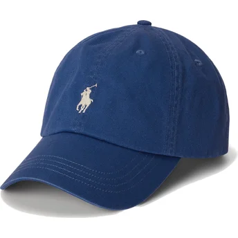 Gorra curva azul marino ajustable con logo beige Cotton Chino Classic Sport de Polo Ralph Lauren