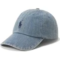 casquette-courbee-bleue-ajustable-indigo-denim-polo-ralph-lauren