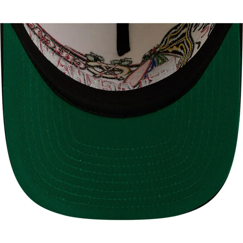 beige-und-schwarze-gebogene-snapback-kappe-9fifty-a-frame-classic-der-chicago-blackhawks-nhl-von-new-era