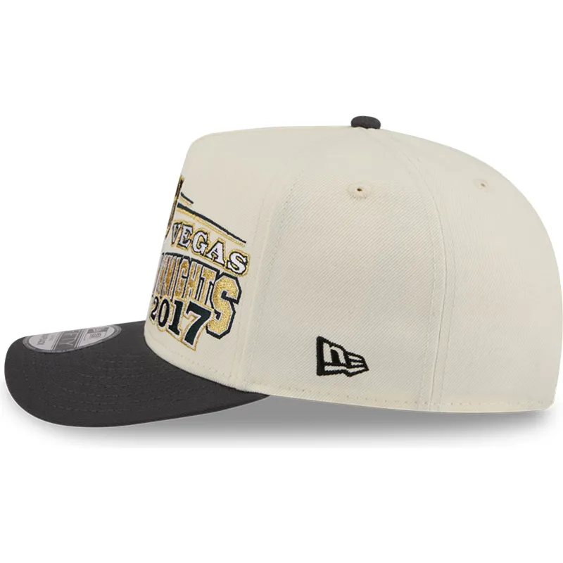 casquette-courbee-beige-et-noire-snapback-9fifty-a-frame-classic-vegas-golden-knights-nhl-new-era
