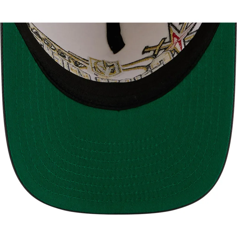beige-und-schwarze-gebogene-snapback-kappe-9fifty-a-frame-classic-der-vegas-golden-knights-nhl-von-new-era