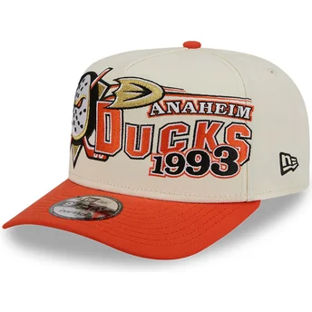 Beige und orange gebogene Snapback-Kappe 9FIFTY A Frame Classic der Anaheim Ducks NHL von New Era