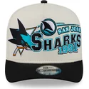 new-era-curved-brim-9fifty-a-frame-classic-san-jose-sharks-nhl-beige-and-black-snapback-cap