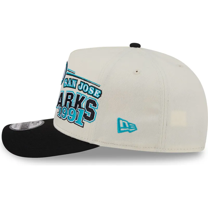 bezowo-czarna-zakrzywiona-czapka-snapback-9fifty-a-frame-classic-san-jose-sharks-nhl-new-era
