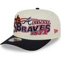 beige-und-schwarze-gebogene-snapback-kappe-9fifty-a-frame-classic-der-atlanta-braves-mlb-von-new-era