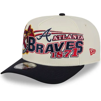Casquette courbée beige et noire snapback 9FIFTY A Frame Classic Atlanta Braves MLB New Era