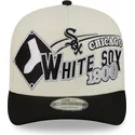 casquette-courbee-beige-et-noire-snapback-9fifty-a-frame-classic-chicago-white-sox-mlb-new-era