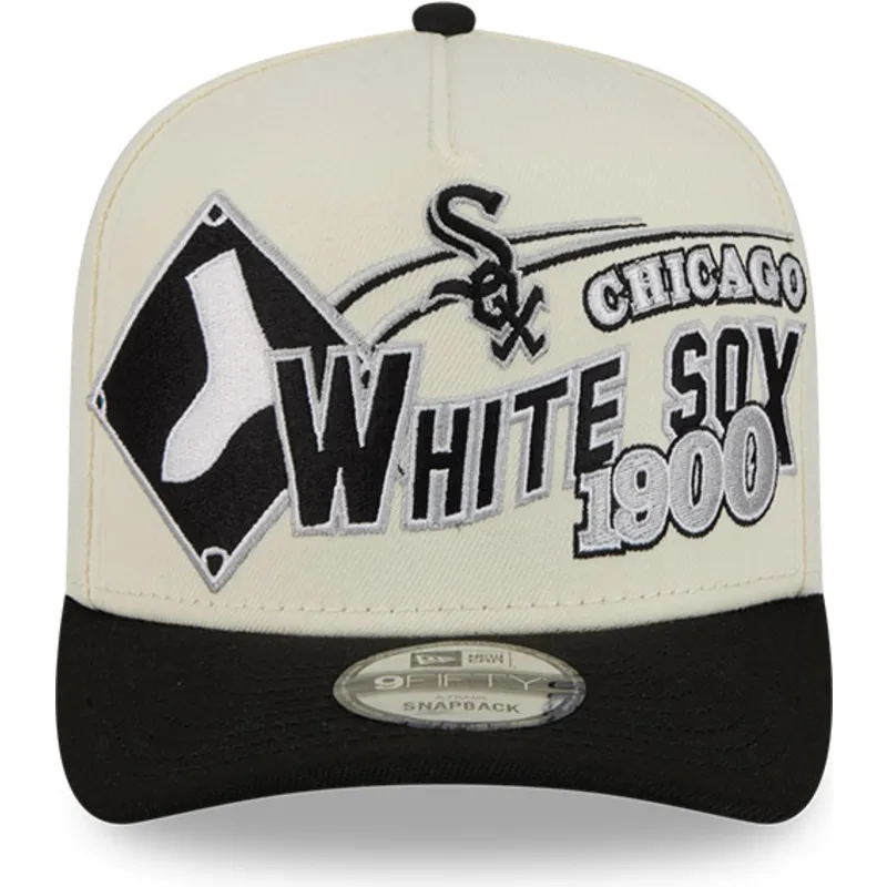 gorra-curva-beige-y-negra-snapback-9fifty-a-frame-classic-de-chicago-white-sox-mlb-de-new-era