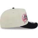 new-era-curved-brim-9fifty-a-frame-classic-new-york-yankees-mlb-beige-and-navy-blue-snapback-cap