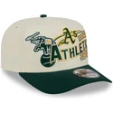 beige-und-grune-gebogene-snapback-kappe-9fifty-a-frame-classic-von-oakland-athletics-mlb-von-new-era