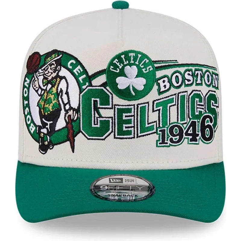 bezowo-zielona-czapka-z-daszkiem-snapback-9fifty-a-frame-classic-boston-celtics-nba-new-era