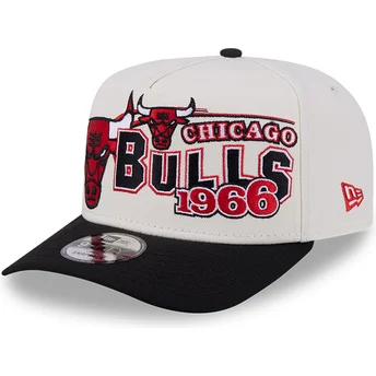 New Era Curved Brim 9FIFTY A Frame Classic Chicago Bulls NBA Beige and Black Snapback Cap