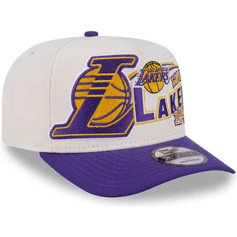 Czapka z daszkiem beżowo-fioletowa snapback 9FIFTY A Frame Classic Los Angeles Lakers NBA New Era