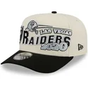 casquette-courbee-beige-et-noire-snapback-9fifty-a-frame-classic-las-vegas-raiders-nfl-new-era