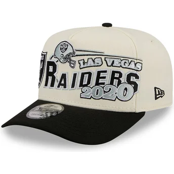 New Era Curved Brim 9FIFTY A Frame Classic Las Vegas Raiders NFL Beige and Black Snapback Cap