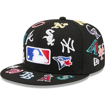 Czarna dopasowana czapka z daszkiem 59FIFTY All Over MLB New Era
