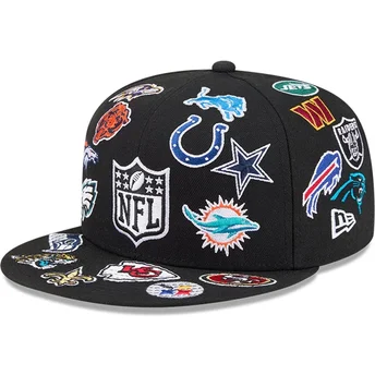 Cap plakana black ajustada 59FIFTY All Over no NFL no New Era