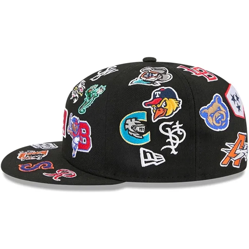 cepur-plakana-melns-pieguloss-59fifty-all-over-no-milb-no-new-era