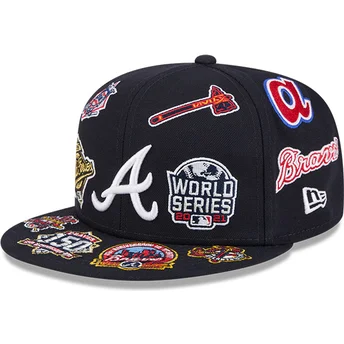 Cap plakana black ajustada 59FIFTY All Over no Atlanta Braves MLB no New Era