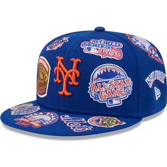 Platt blå justerad 59FIFTY All Over-keps från New York Mets MLB av New Era