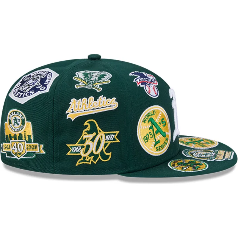 gorra-plana-verde-ajustada-59fifty-all-over-de-oakland-athletics-mlb-de-new-era