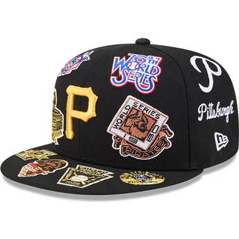 Czarna dopasowana czapka z daszkiem 59FIFTY All Over Pittsburgh Pirates MLB New Era