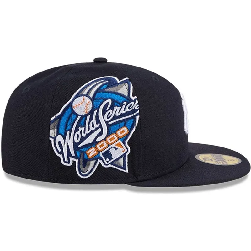 marineblaue-anliegende-59fifty-hidden-hit-flat-cap-der-new-york-yankees-mlb-von-new-era