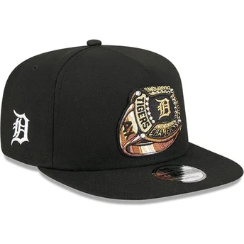 Schwarze flache Snapback-Kappe 9FIFTY A Frame Ring der Detroit Tigers MLB von New Era