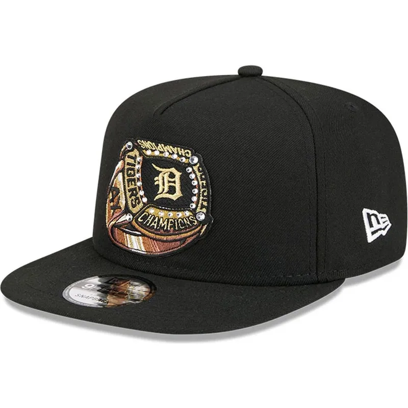 schwarze-flache-snapback-kappe-9fifty-a-frame-ring-der-detroit-tigers-mlb-von-new-era