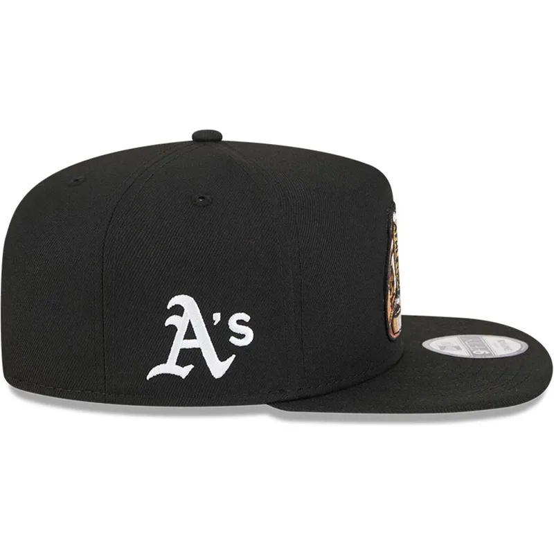 cepur-plakana-melns-snapback-9fifty-a-frame-ring-no-oakland-athletics-mlb-no-new-era