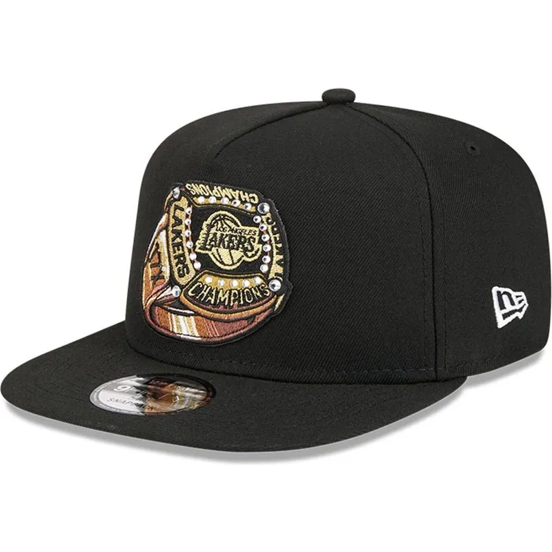new-era-flat-brim-9fifty-a-frame-ring-los-angeles-lakers-nba-black-snapback-cap