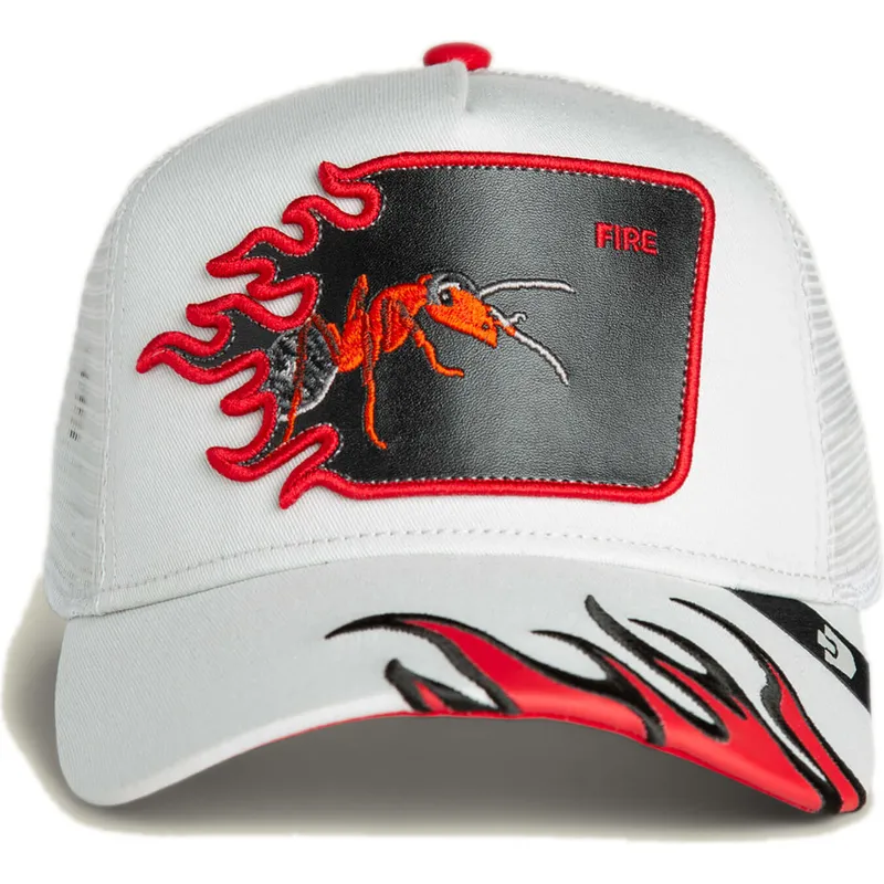 cepur-izliekta-soferis-balts-snapback-hormiga-fire-flames-the-farm-the-farm-no-goorin-bros