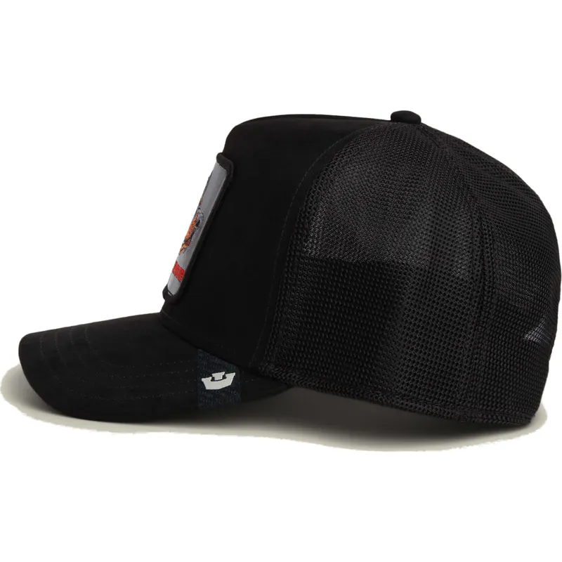 casquette-trucker-noire-chien-dobermann-black-out-doberman-metallic-the-farm-goorin-bros