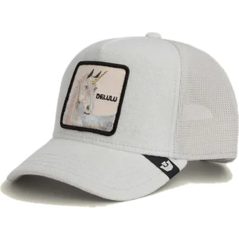Cepur izliekta truckeris pelēks snapback Delulu Terry Cloth The Farm no Goorin Bros.