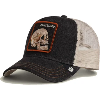 Trucker-Cap schwarz Totenkopf Cancelled Denim Skull The Farm von Goorin Bros.