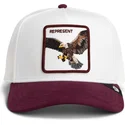 cepur-izliekta-truckeris-sarkans-snapback-represent-microsuede-eagle-the-farm-no-goorin-bros