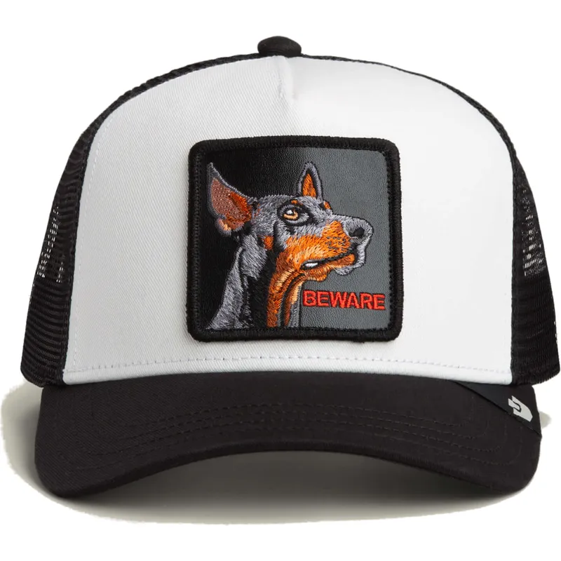 gorra-trucker-negra-perro-doberman-beware-the-farm-de-goorin-bros