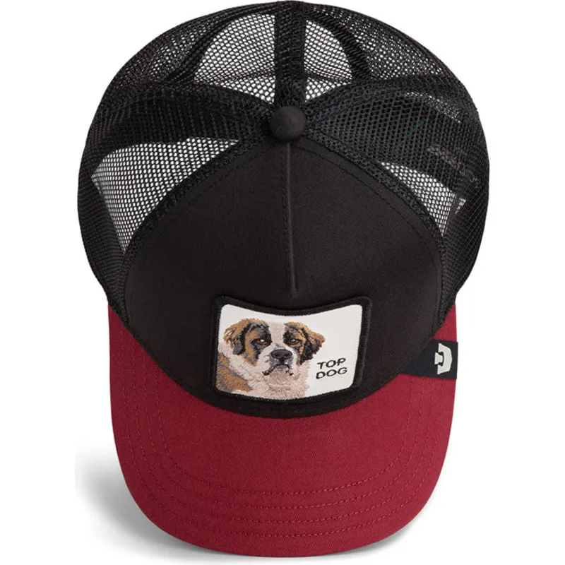 czapka-trucker-czarna-i-czerwona-pies-crush-top-dog-the-farm-od-goorin-bros