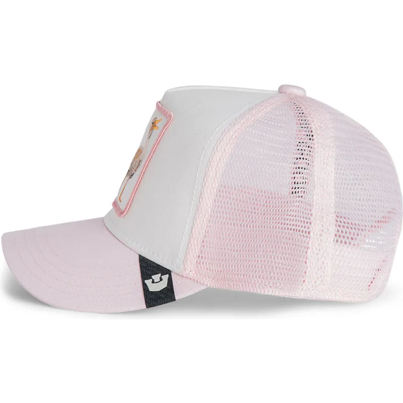 trucker-cap-weiss-und-rosa-fur-jungen-gans-whisper-silly-the-farm-von-goorin-bros