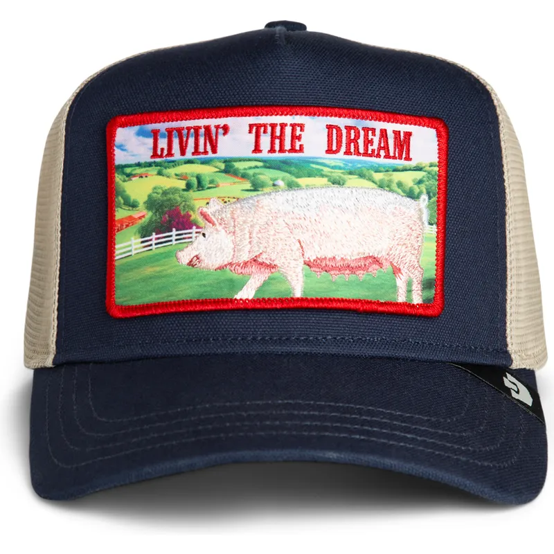 czapka-trucker-granatowa-swinia-livin-the-dream-greener-grass-the-farm-goorin-bros