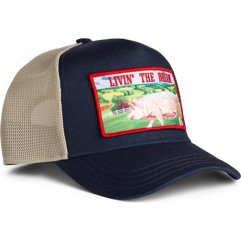cepur-izliekta-soferis-tumsi-zils-snapback-cerdo-livin-the-dream-greener-grass-the-farm-the-farm-no-goorin-bros