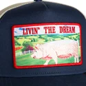cepur-izliekta-truckeris-tumsi-zils-snapback-livin-the-dream-greener-grass-the-farm-no-goorin-bros