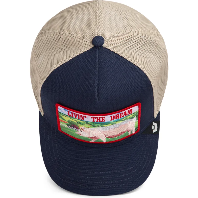 trucker-cap-marineblau-schwein-livin-the-dream-greener-grass-the-farm-von-goorin-bros